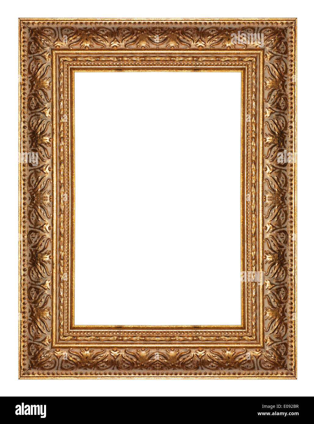 Picture frame gold wood frame in white background Stock Photo Alamy