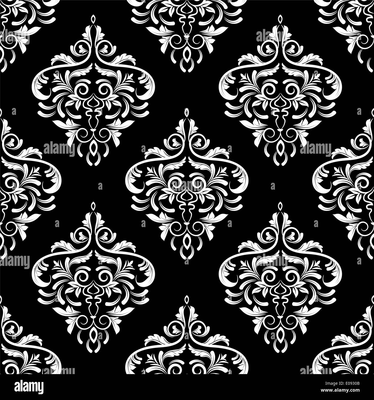 Vector Seamless Damask Pattern Vintage Wallpaper Black And White Royalty  Free SVG Cliparts Vectors And Stock Illustration Image 4487922