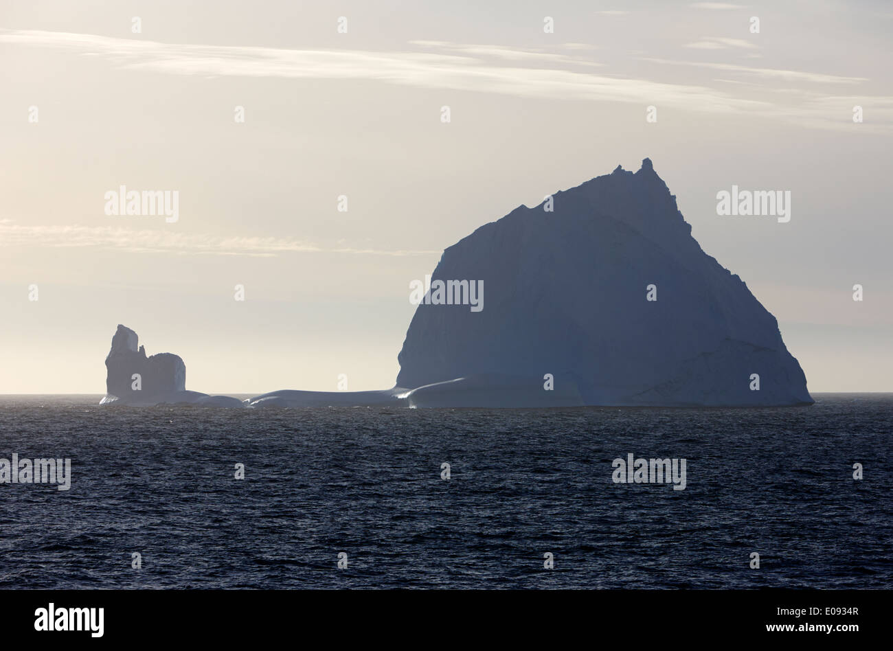 large drydock type iceberg in the antarctic ocean Antarctica Stock Photo