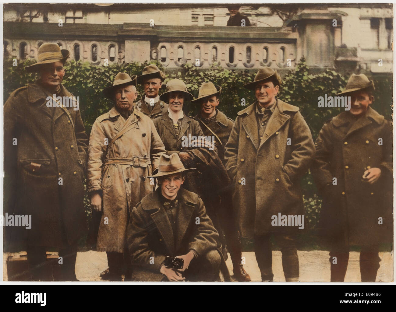 Group of Australian soldiers and nurse Stock Photo