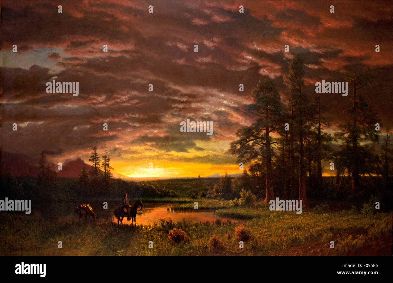 Evening on the Prairie ca. 1870 Albert Bierstadt 1830 1902 German American Stock Photo