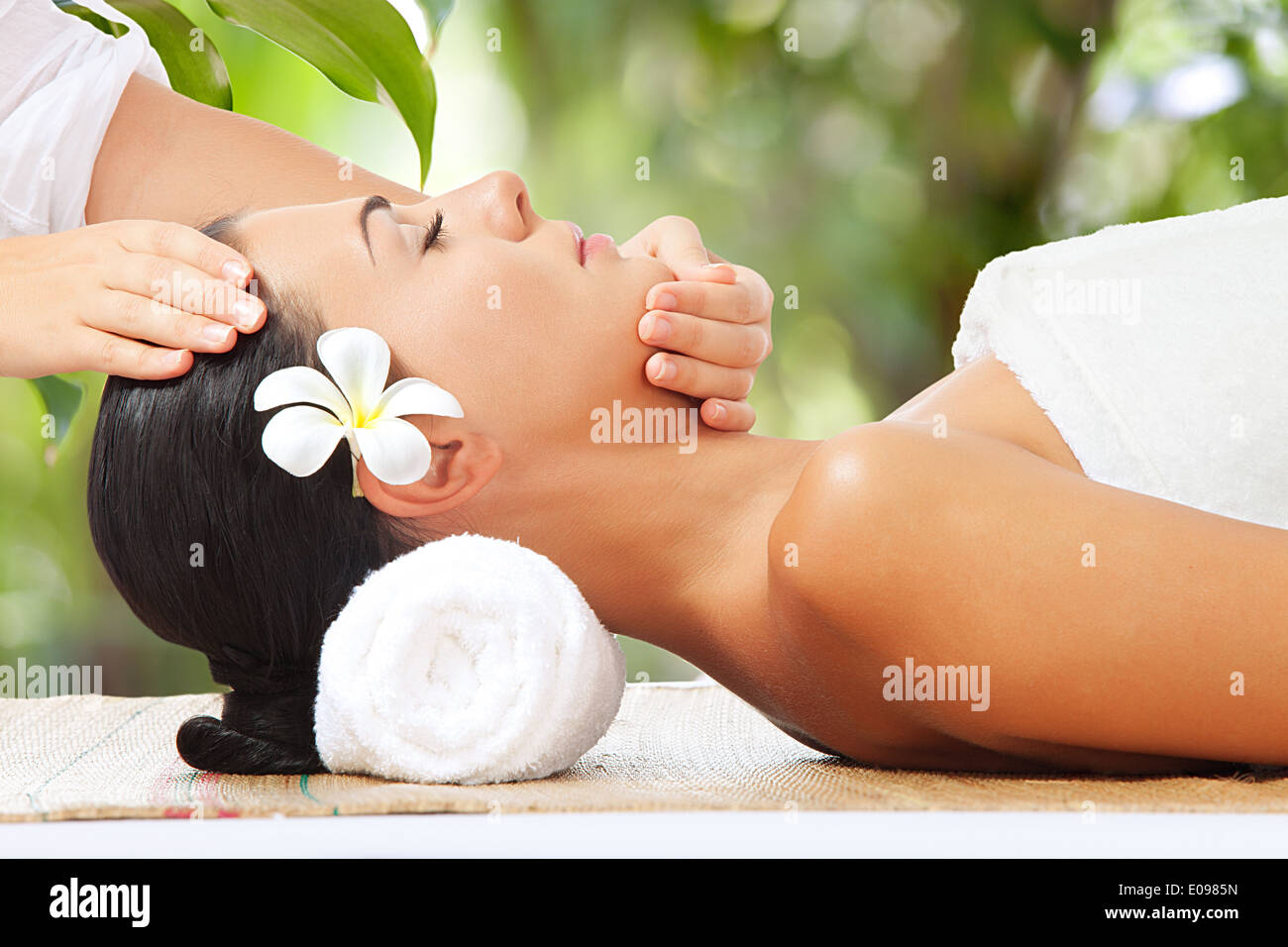 portrait of young beautiful woman in spa environment Stock Photo - Alamy