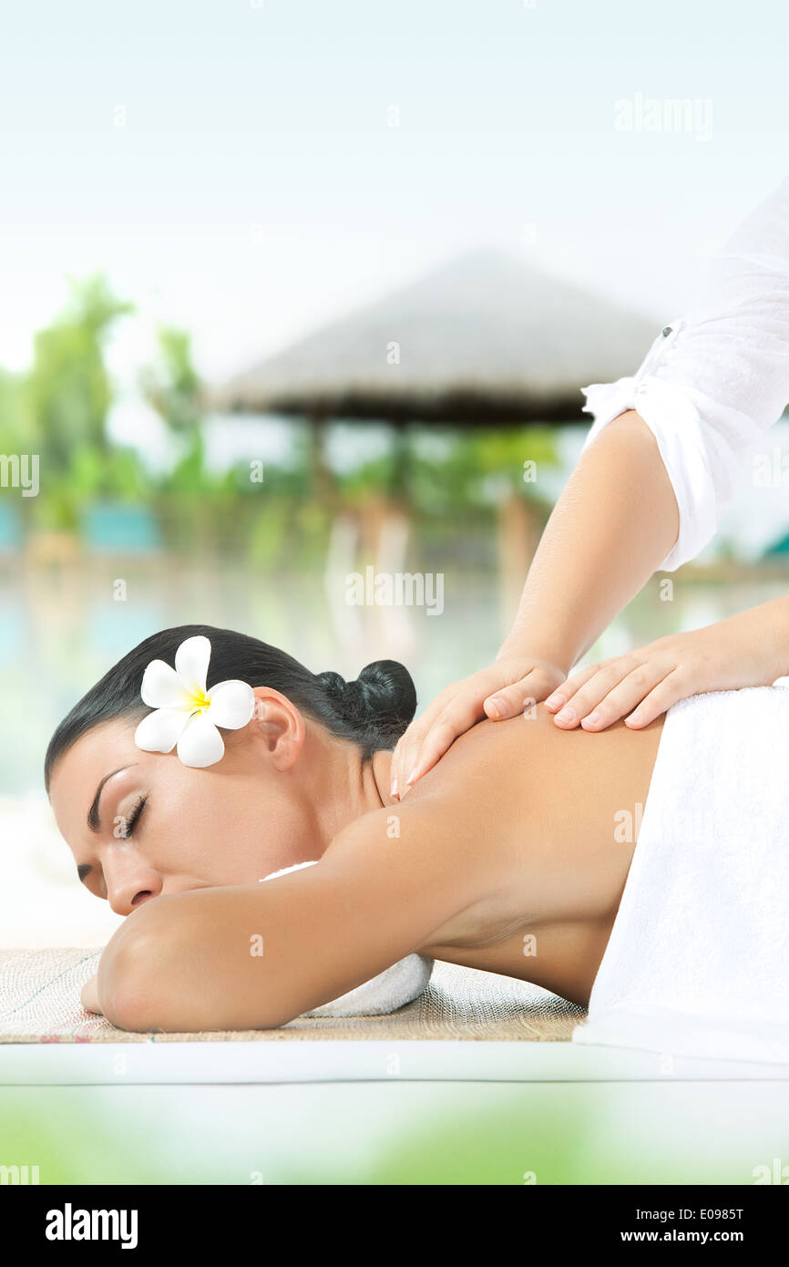 portrait of young beautiful woman in spa environment Stock Photo - Alamy