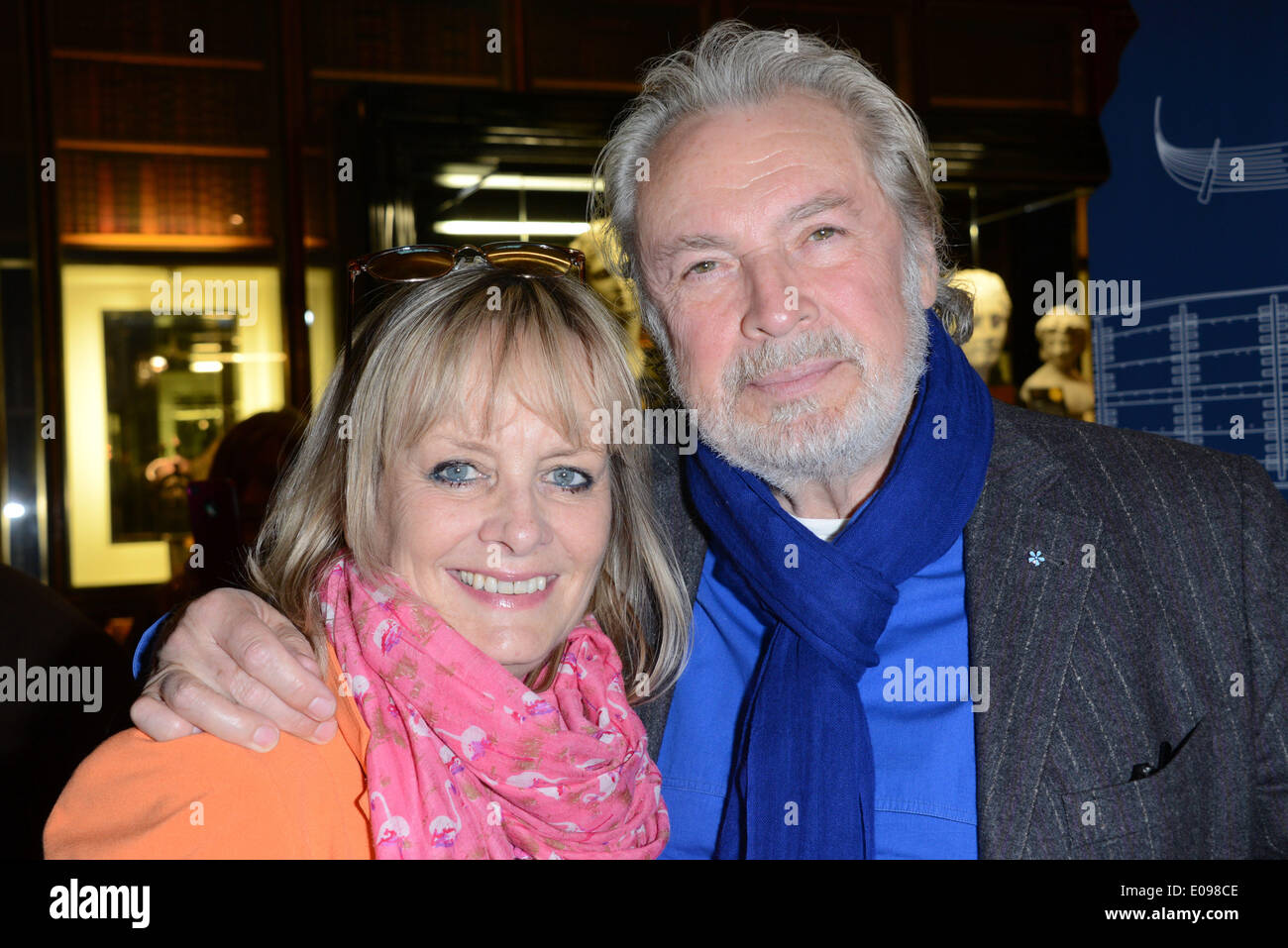 London, UK. 6th May 2014.  Twiggy Lawson and husband Leigh Lawson attends 'Nicky Butler' Egyptian / Celtic Style Jewellery collection launch party at the British Museum in Lo0ndon. Photo by See Li/Alamy Live News Stock Photo