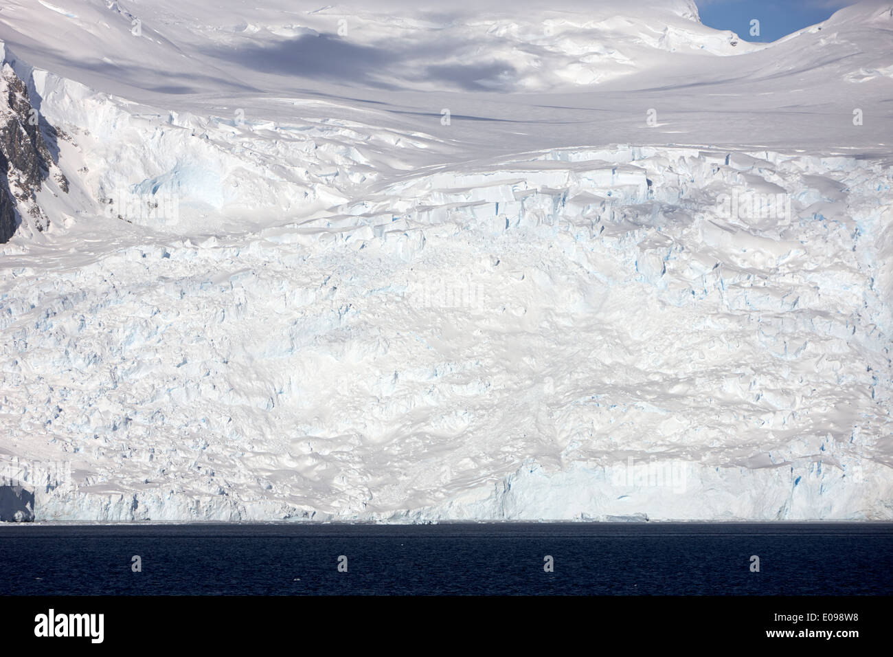 large snow glacial face glacier graham land peninsula Antarctica Stock Photo