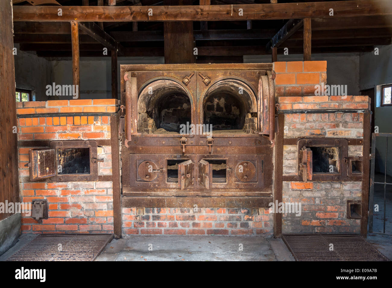 Dachau crematorium. Stock Photo