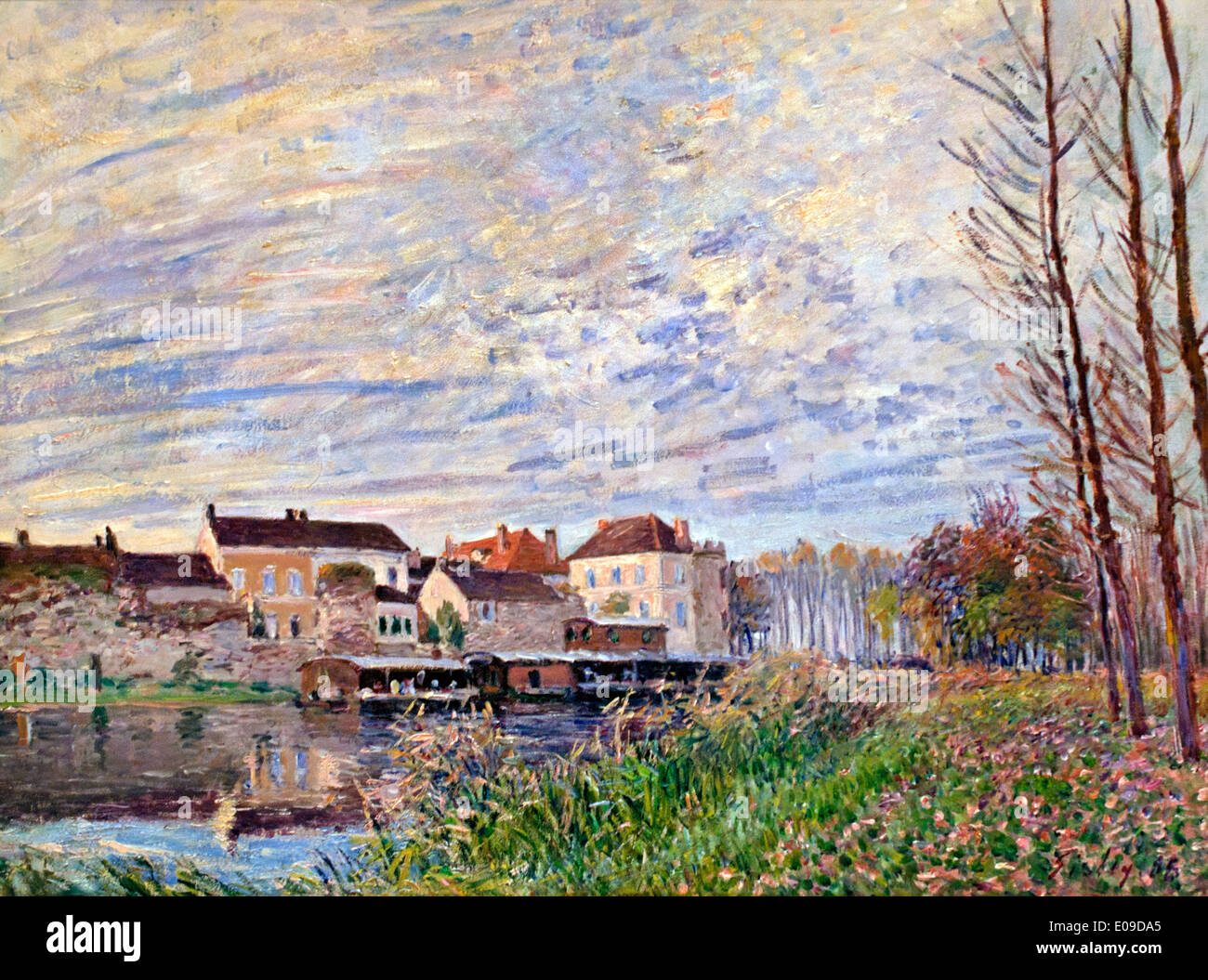 Evening in Moret End of October Alfred Sisley 1839 - 1899 British / French Impressionist France Stock Photo