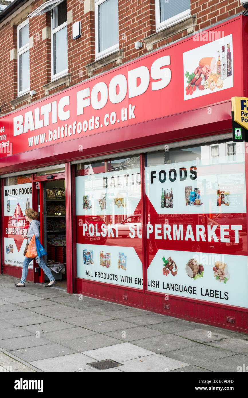 Grocery store selling Polish food, Southampton, United Kingdom Stock Photo