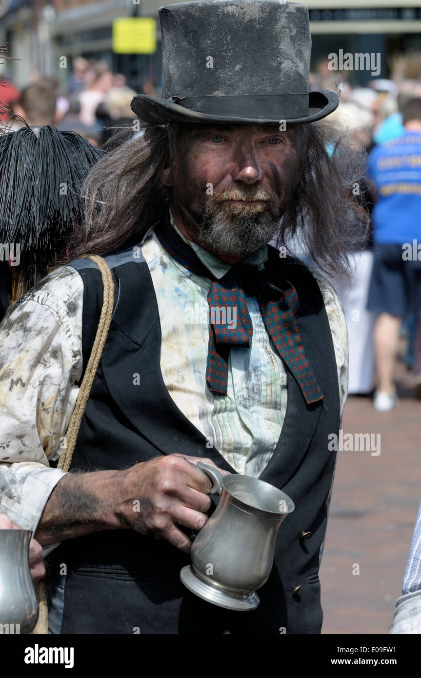 Sweeps Festival, Rochester, Kent, 5th May 2014. Traditional festival, revived in 1981. Sweep in the High street Stock Photo