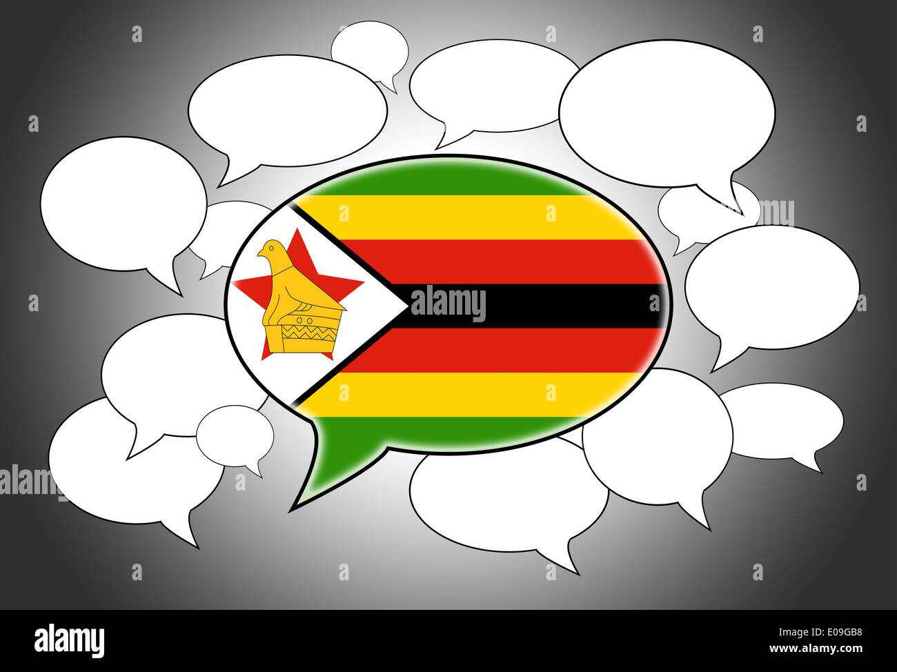 Communication concept Speech cloud the voice of Zimbabwe Stock Photo