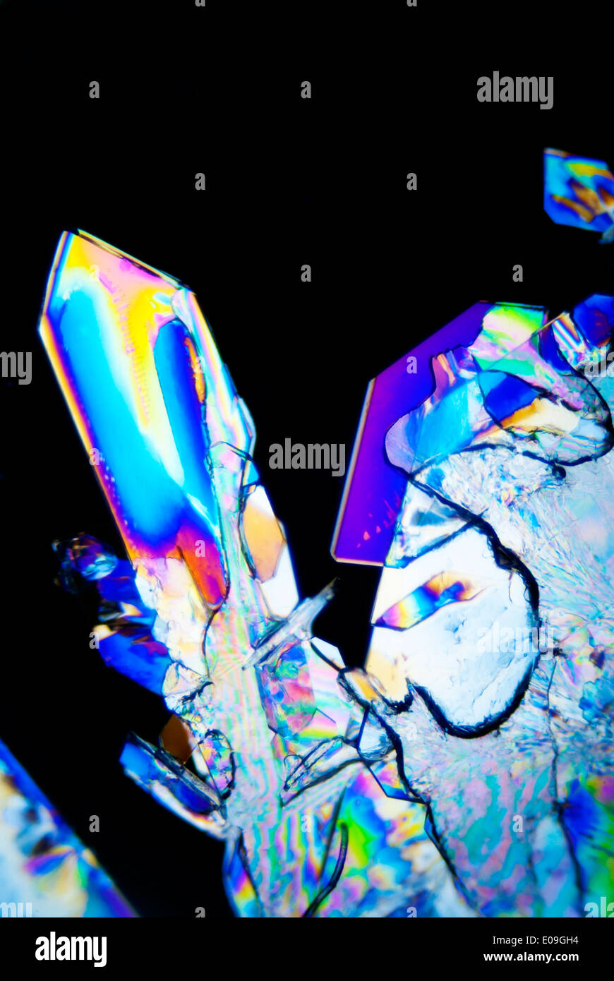 Micro Crystals in polarized Light Stock Photo - Alamy