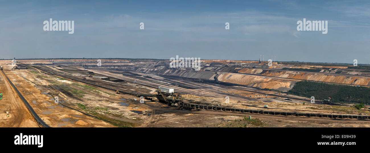 Germany, North Rhine-Westphalia, Garzweiler surface mine, Panoramic view Stock Photo