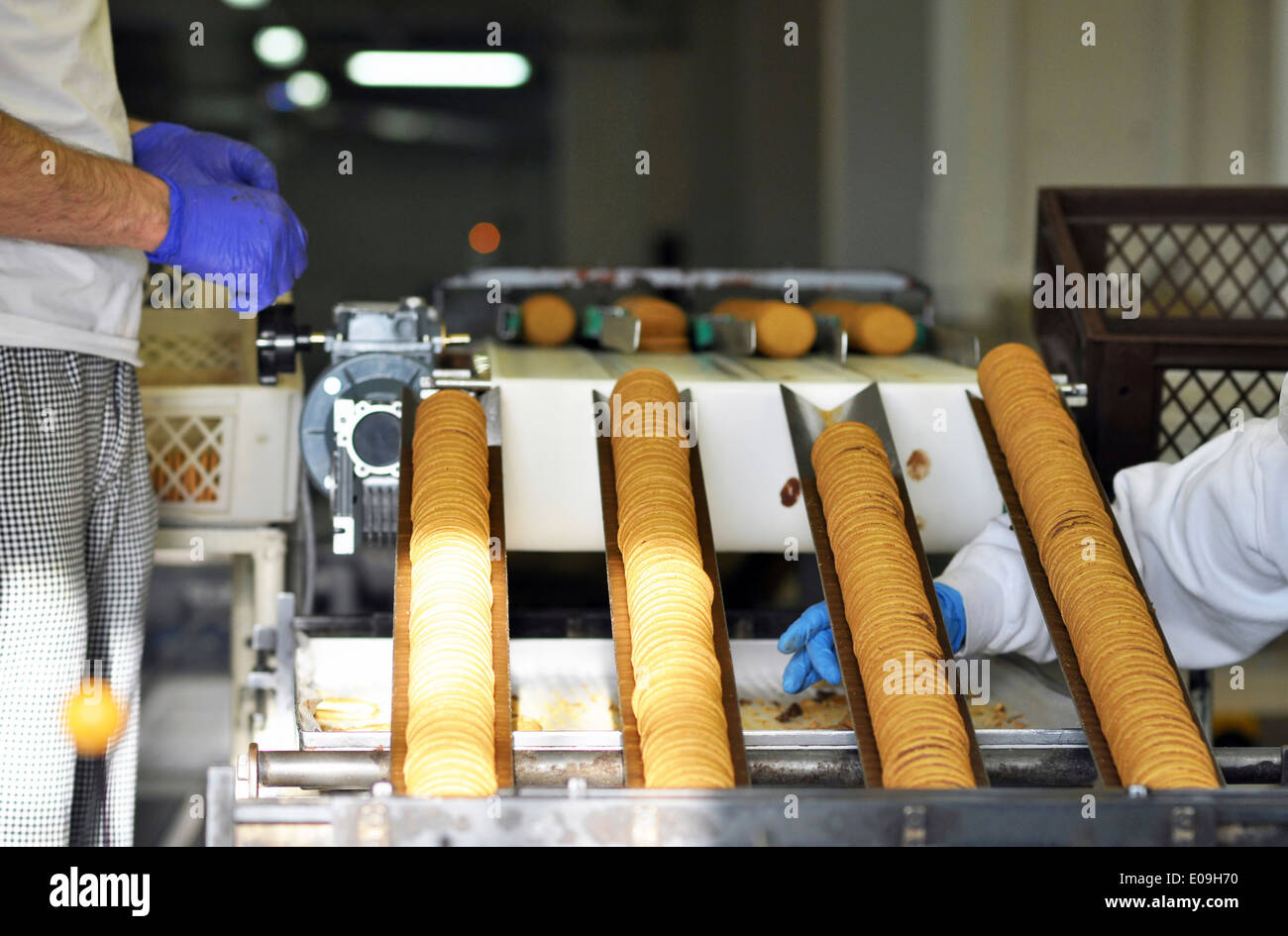 Germany, Food Industry, Cookie production in industrial bakery Stock
