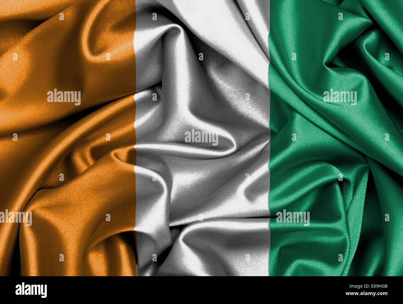 Satin flag three dimensional render flag of Ivory Coast Stock Photo - Alamy
