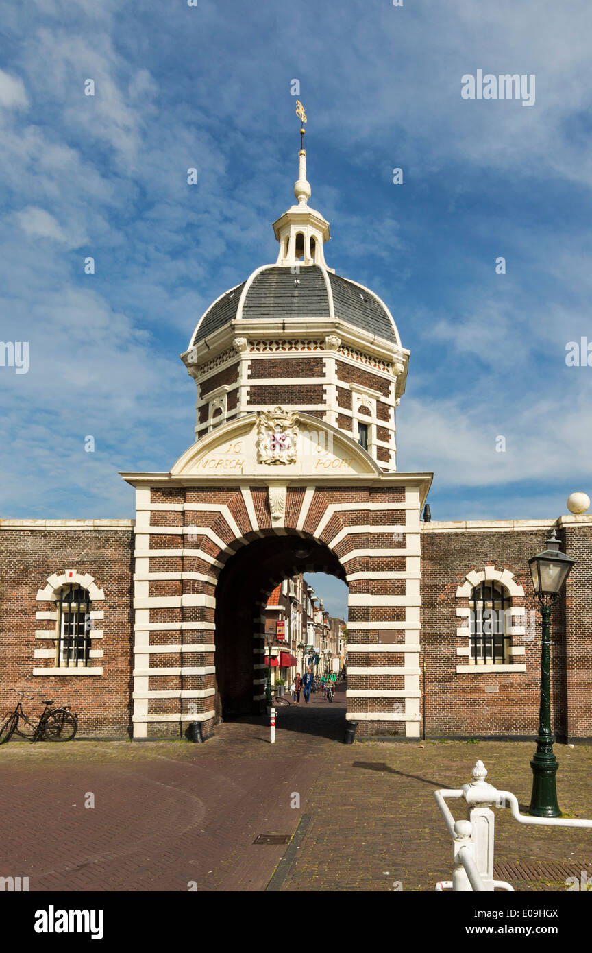 MORSCH POORT BUILDING GATE AND ARCHWAY LEIDEN HOLLAND Stock Photo