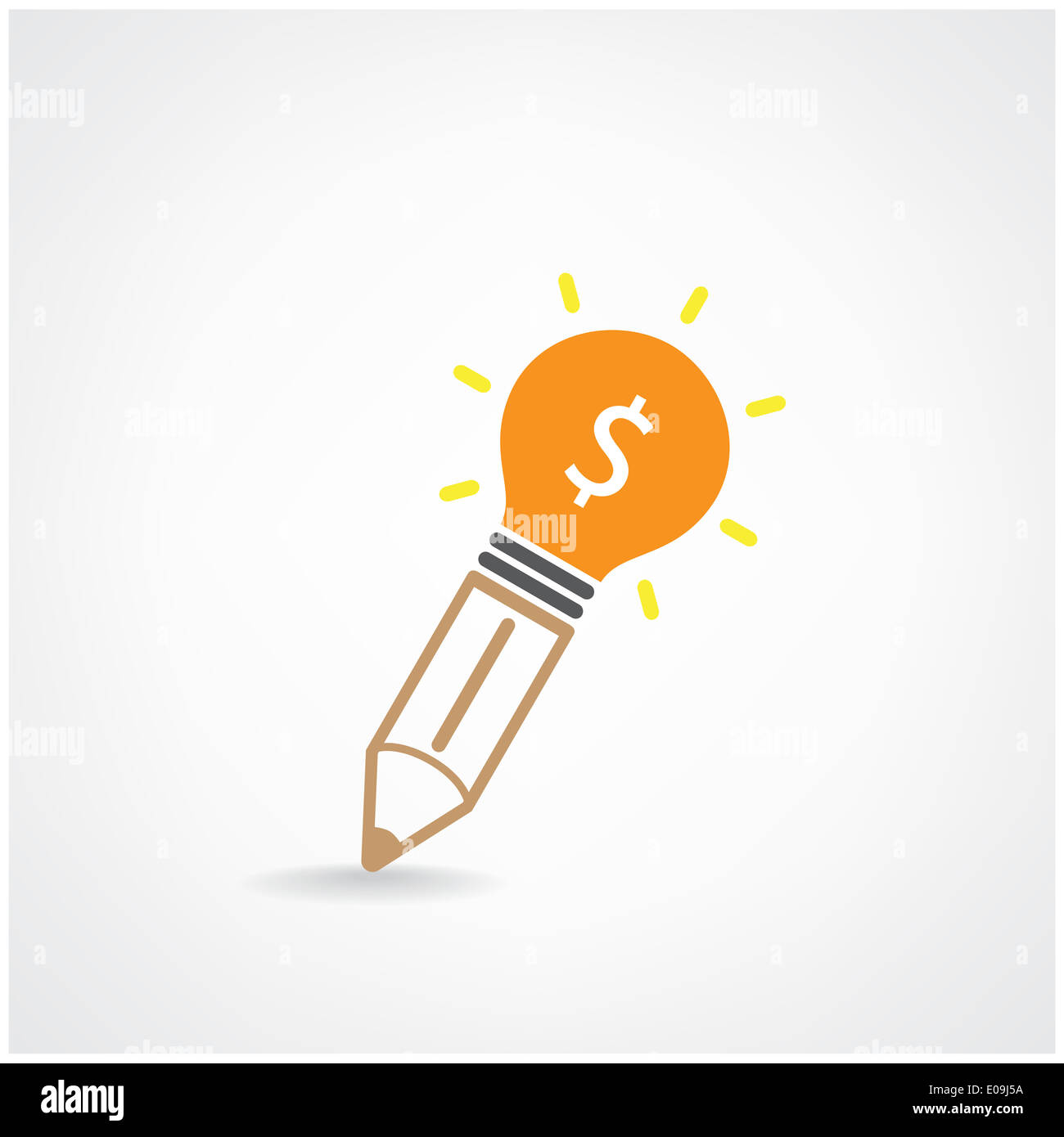 Creative light bulb Idea and pencil concept background design Stock ...