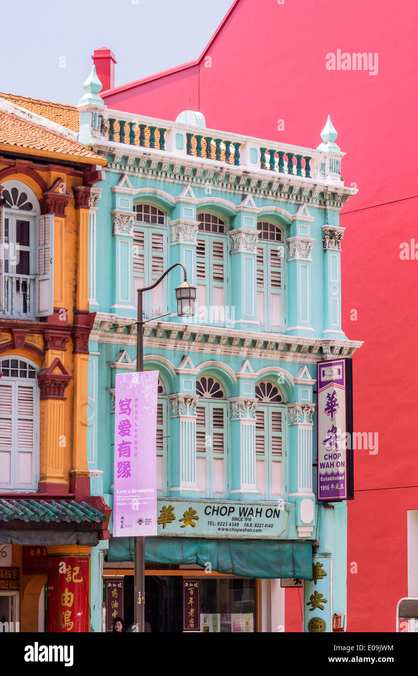 Singapore, old buildings in Chinatown Stock Photo