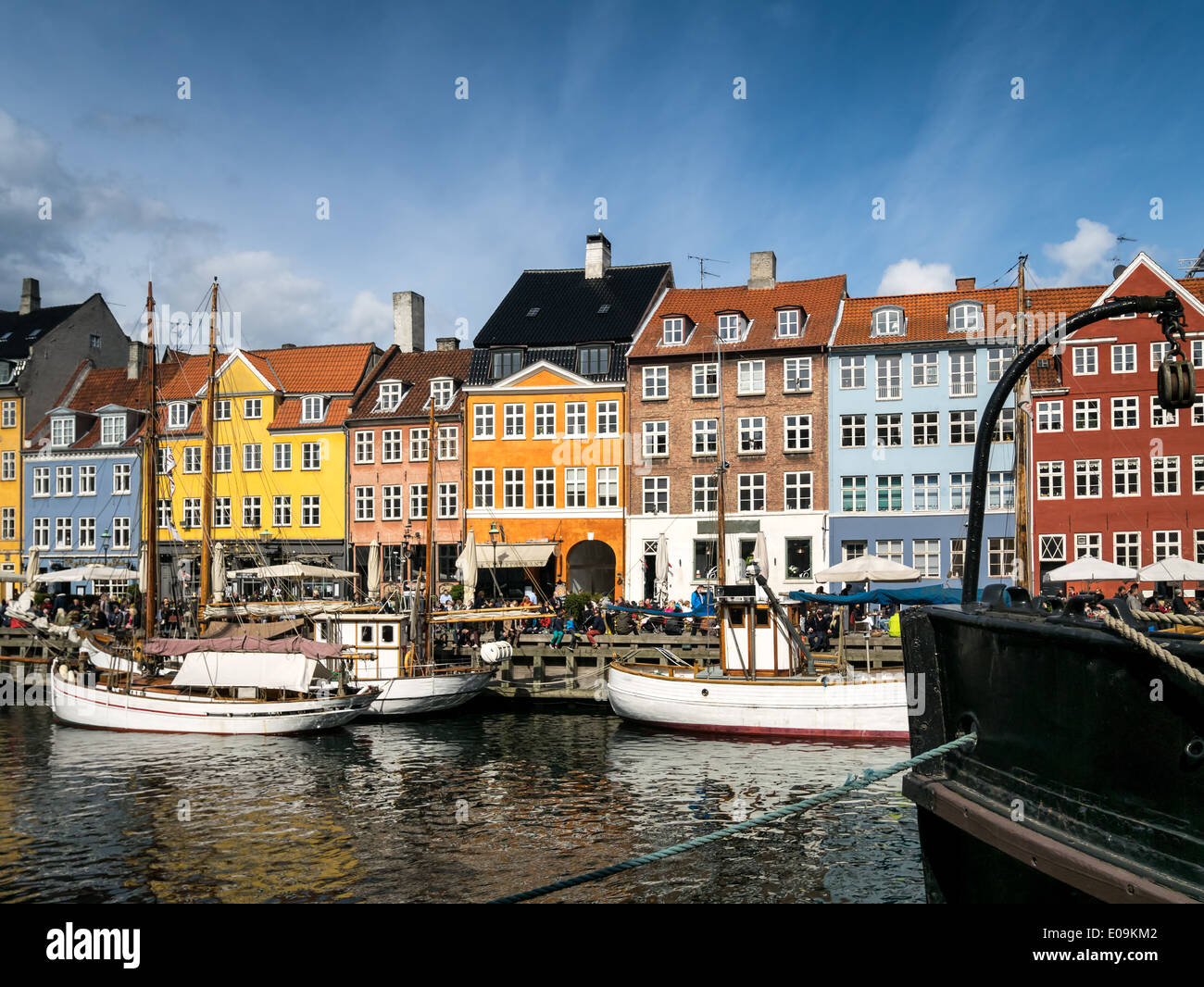 Nyhavn quarter in Copenhagen harbor, Denmark Stock Photo