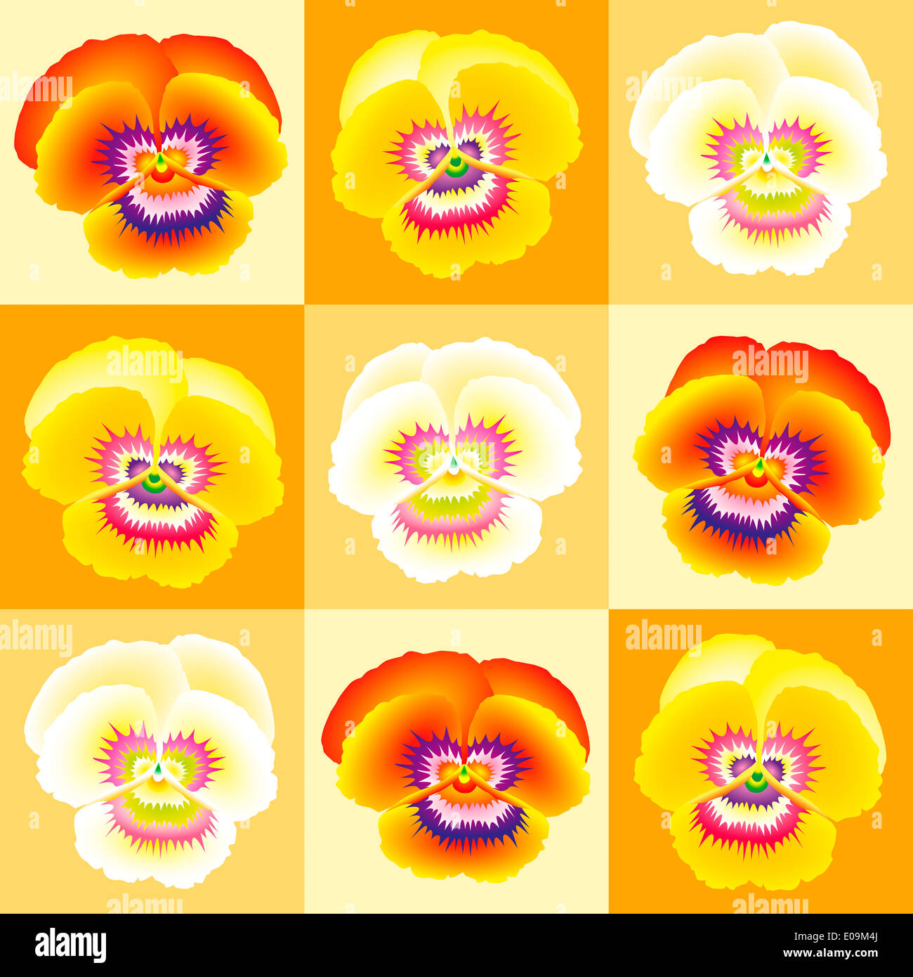 Orange pansy wallpaper - seamless background can be created. Stock Photo