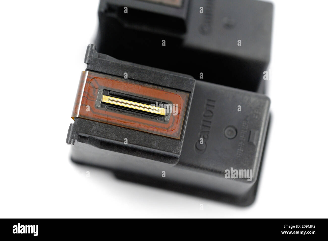 Close up of a Canon ink cartridge showing the electronic print head Stock Photo