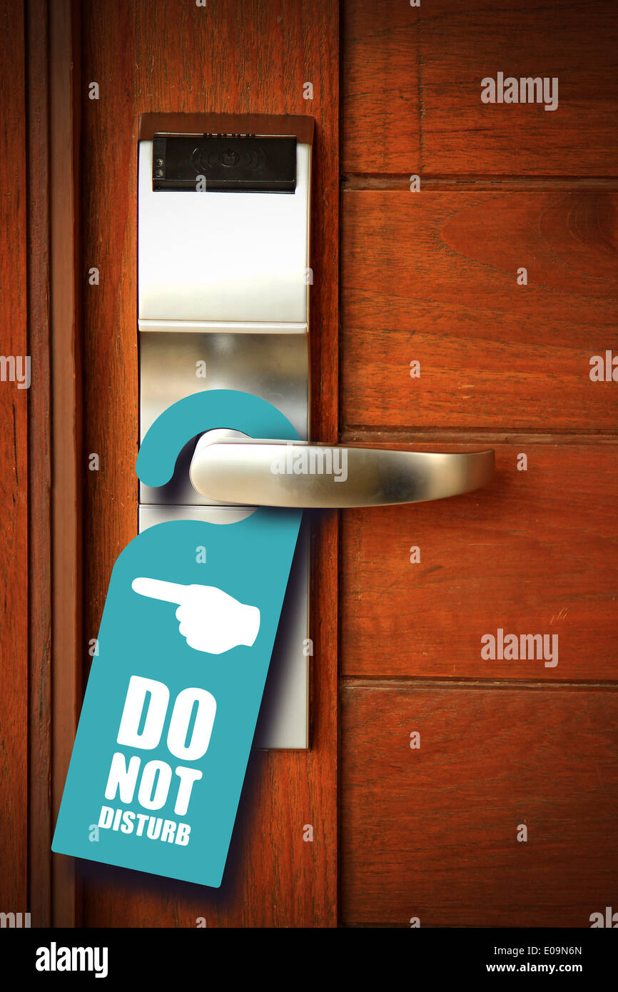 Do not disturb sign hang on door knob Stock Photo Alamy