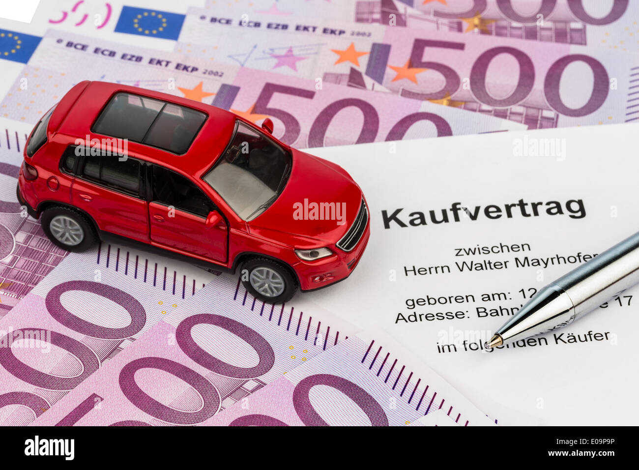 euro, buying a car Stock Photo