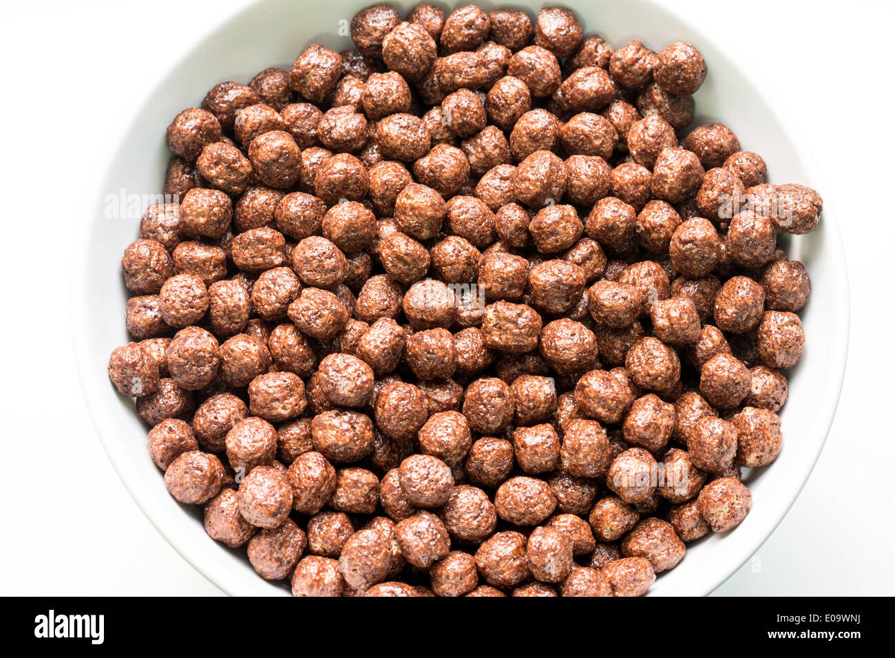 Bowl Of Breakfast Chocolate Balls Corn Flakes Stock Photo Alamy