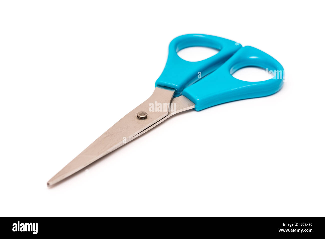 Blue Scissors Isolated On White Stock Photo - Alamy