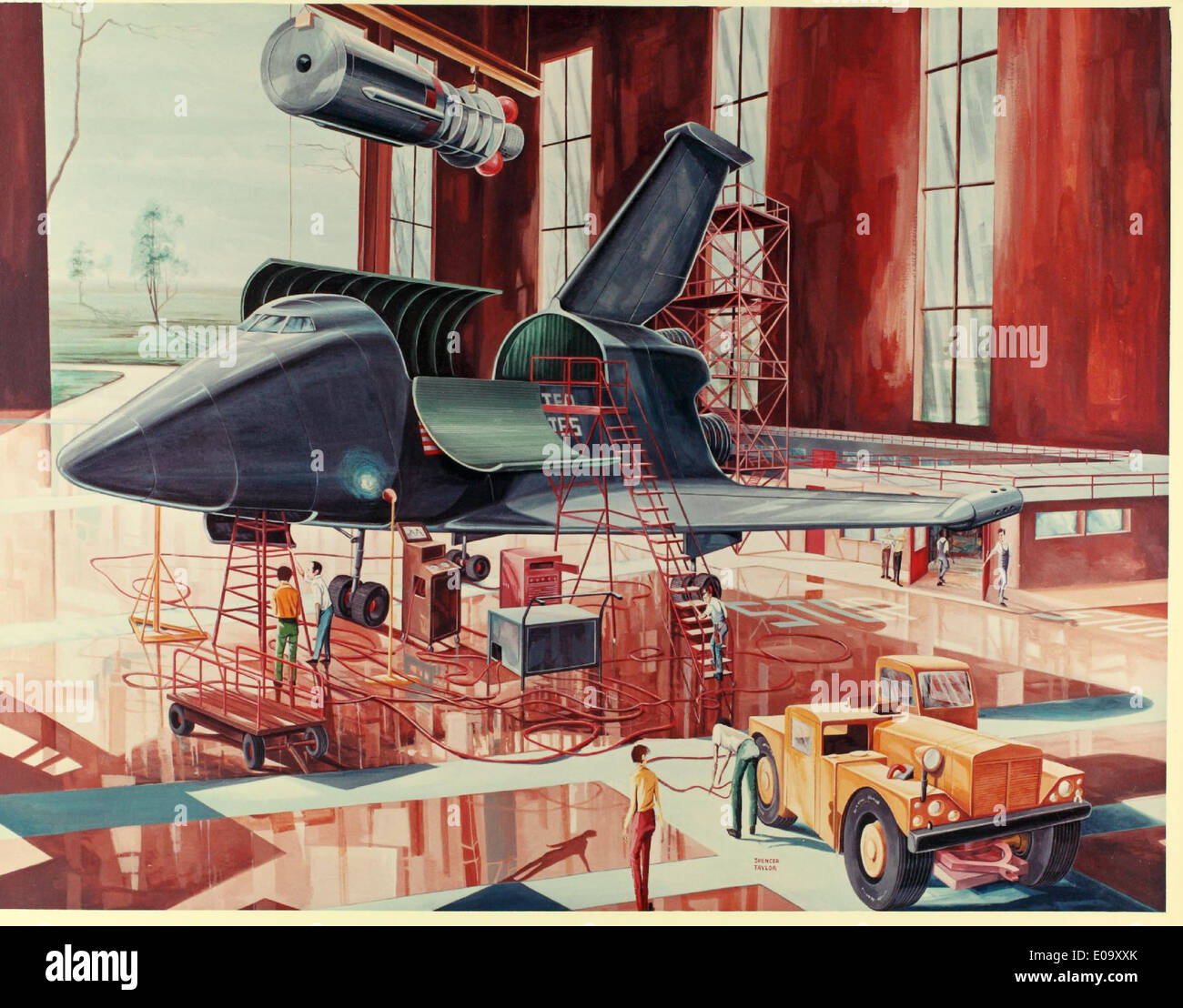 This glossy photo captures a key moment in the Space Shuttle program ...