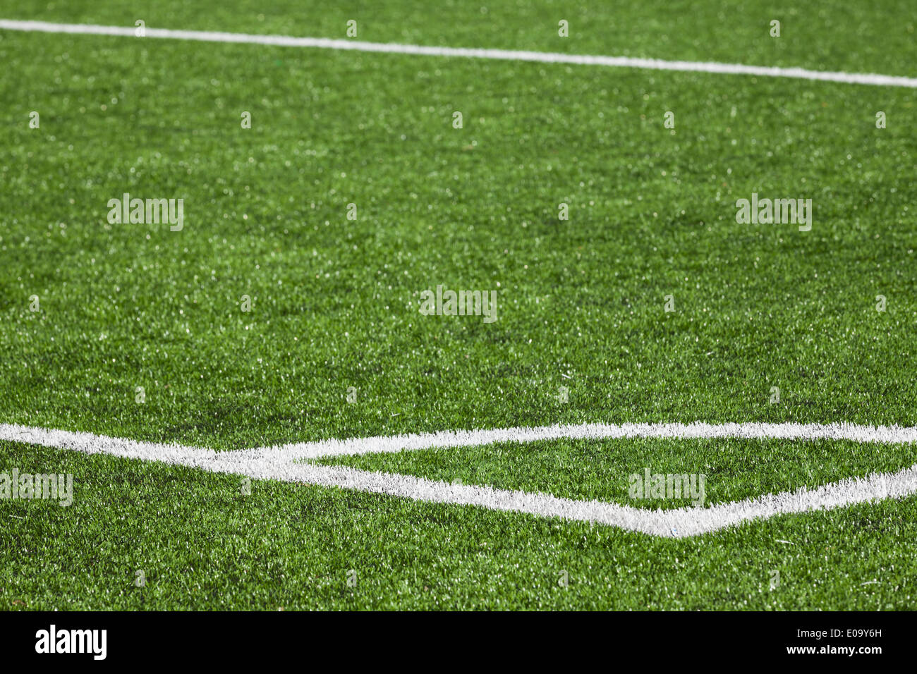 Football Playing Field Background With Green Grass And White Corner Stock Photo Alamy