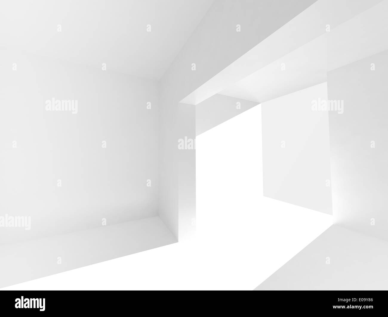 Abstract empty 3d interior with white walls and bright beam Stock Photo ...