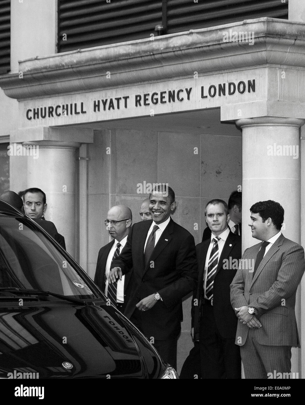 Barack Obama on a visit to the United Kingdom prior to winning the US Presidential Elections for the first time Stock Photo