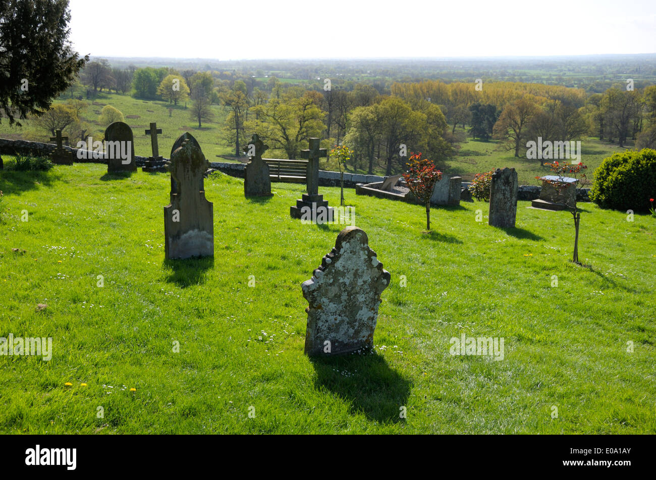 Boughton Monchelsea village, Kent, England. Gravestones in St Peter's