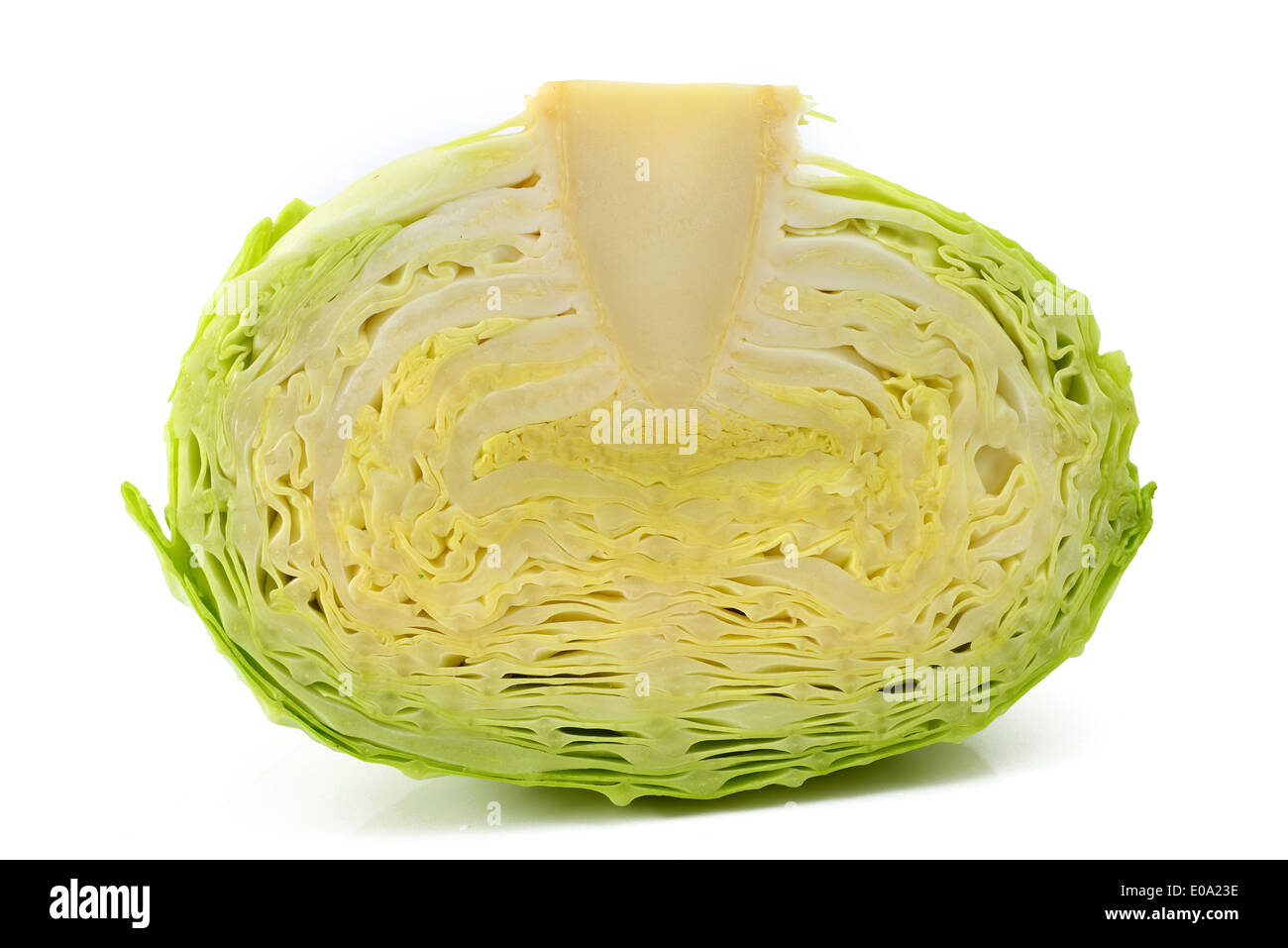 half cabbage isolated on white Stock Photo