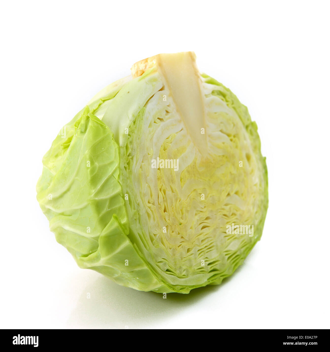 half cabbage isolated on white Stock Photo