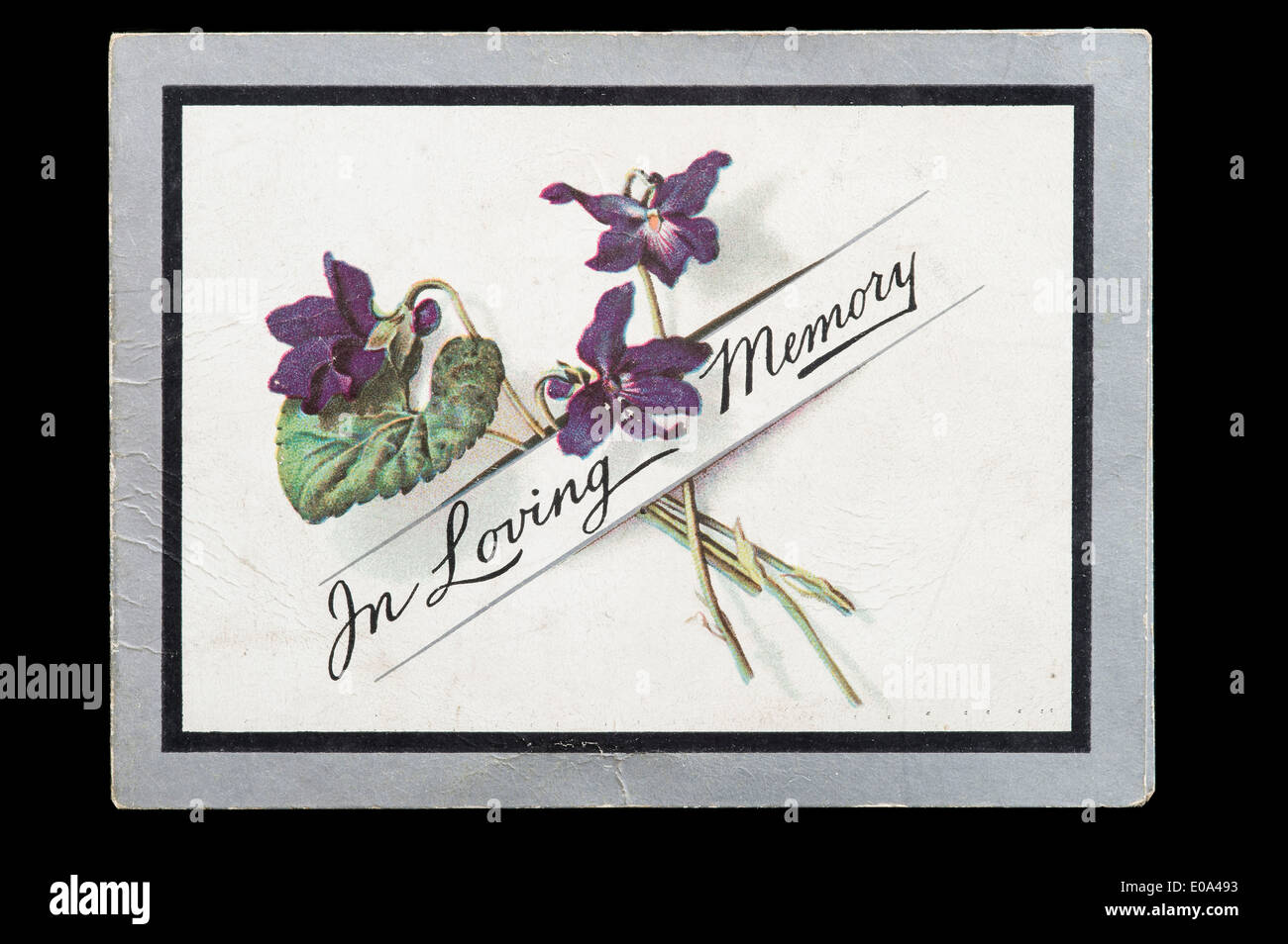 Worn Memorial Cards, Early 20th Century Stock Photo