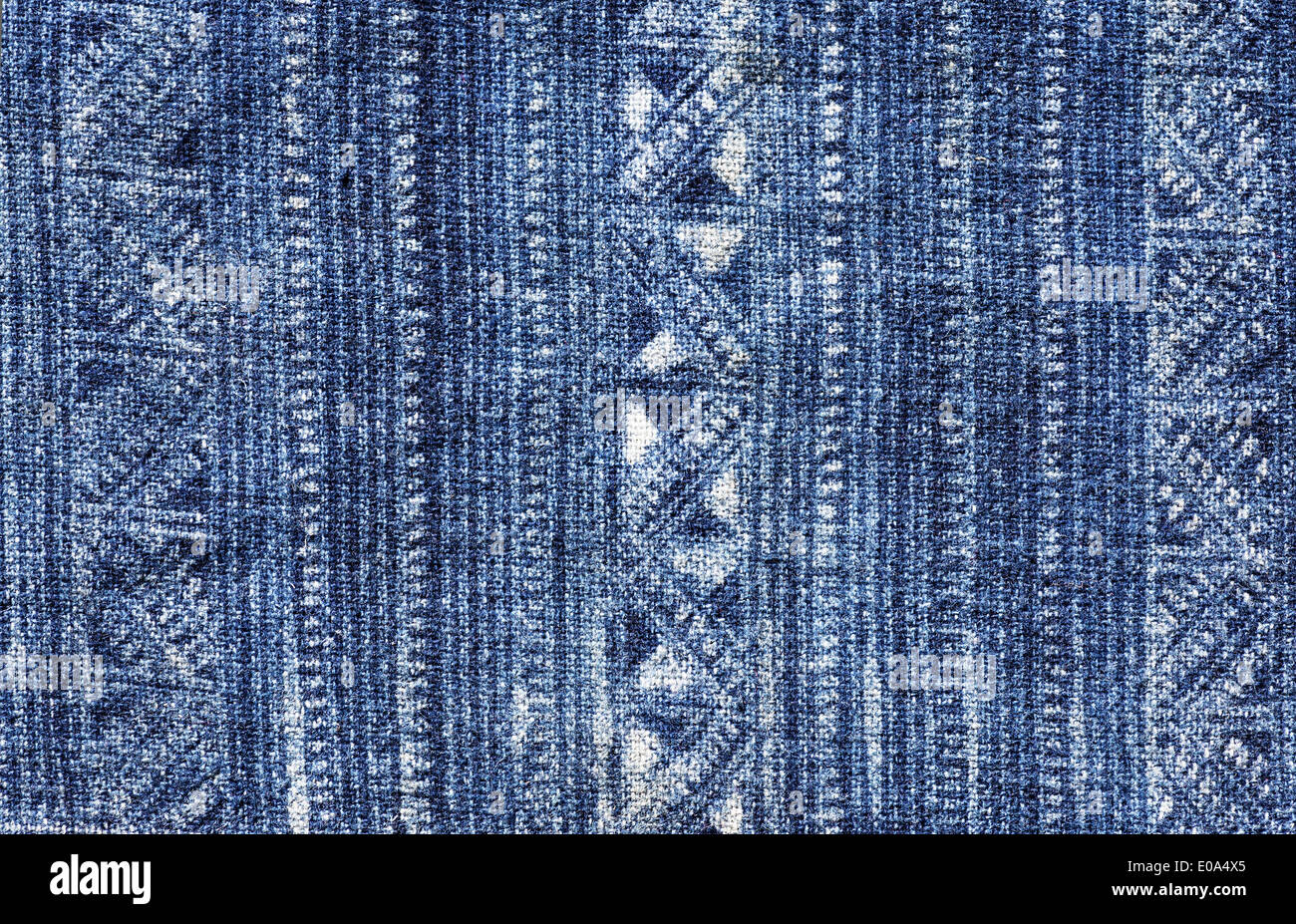 blue indigo dyed batik cloth from Vietnam Stock Photo