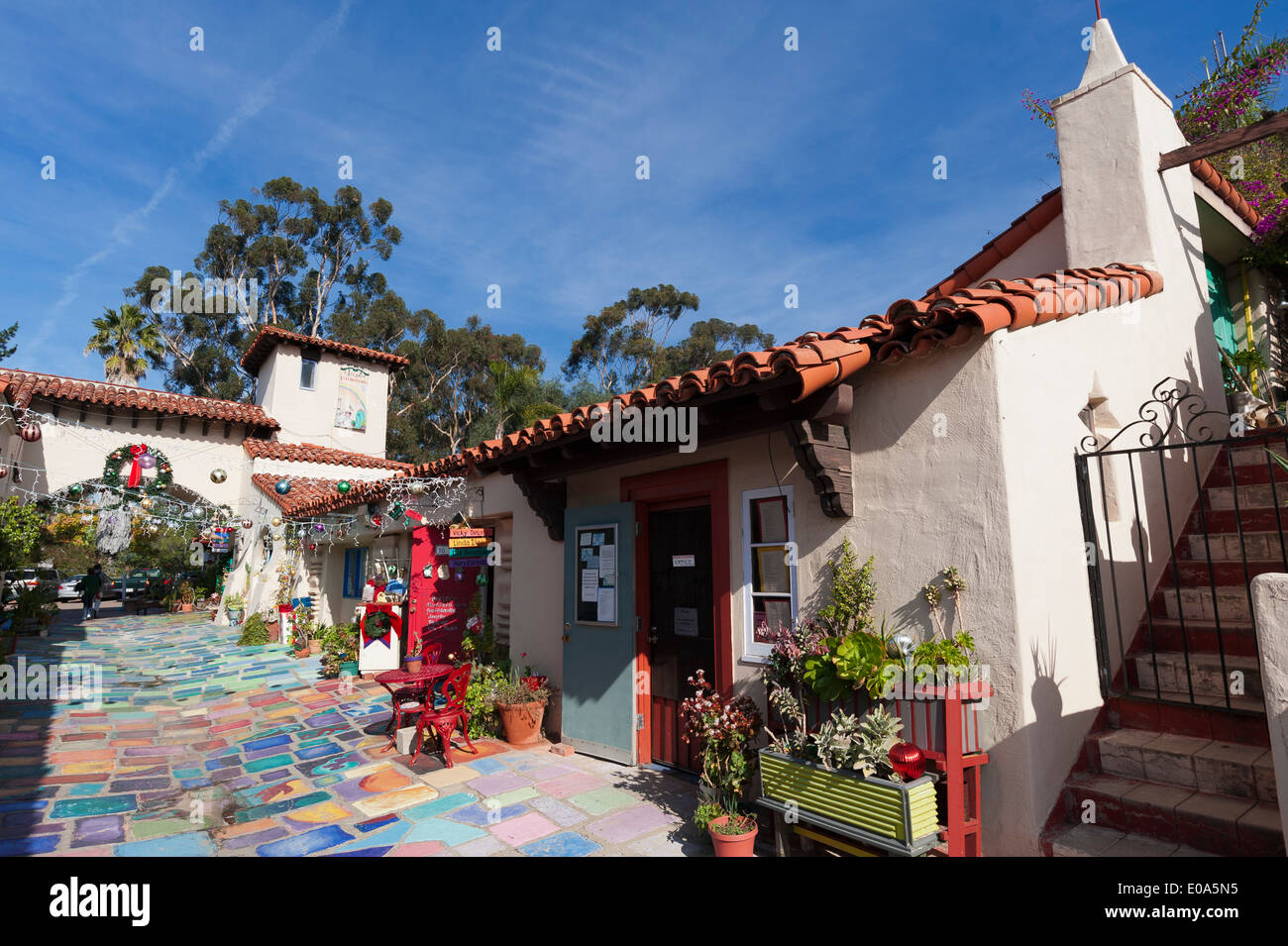 Spanish Village at Christmas, Balboa Park, San Diego, California, USA