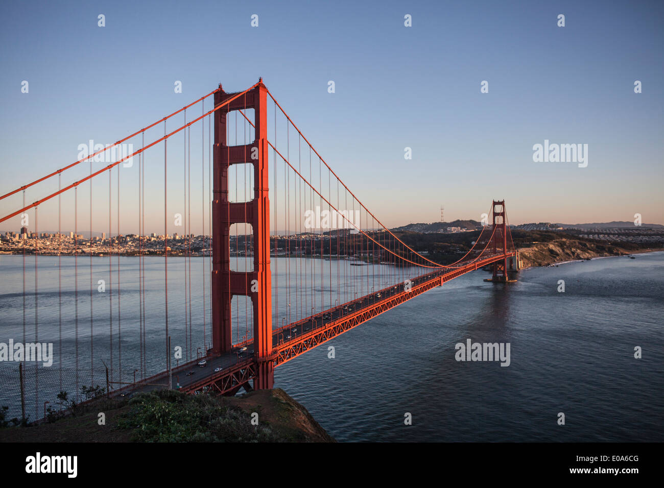 Elevated view of the golden gate bridge, San Francisco, USA Stock Photo