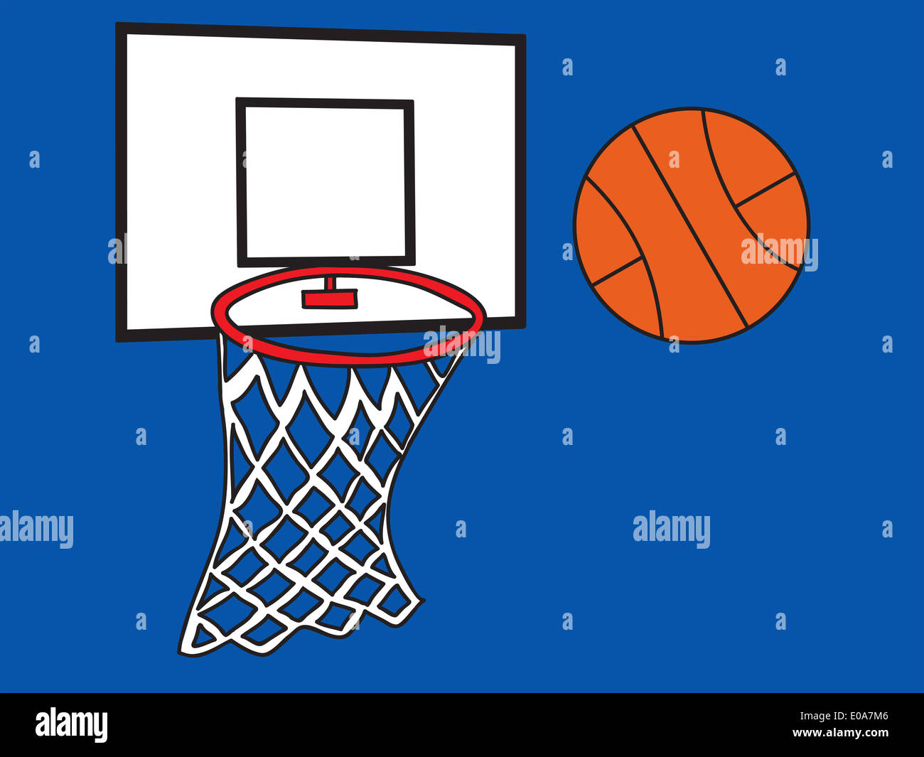 Basketball net and ball illustration Stock Photo