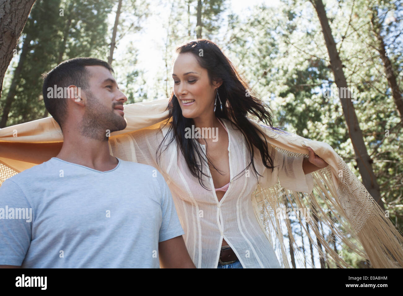 Couple in love in forest hi-res stock photography and images - Alamy