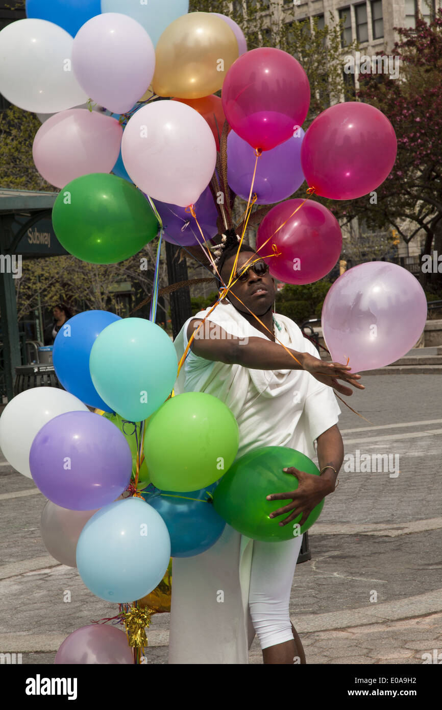 Performance Artist on Earth Day, Union Square, New York City Stock