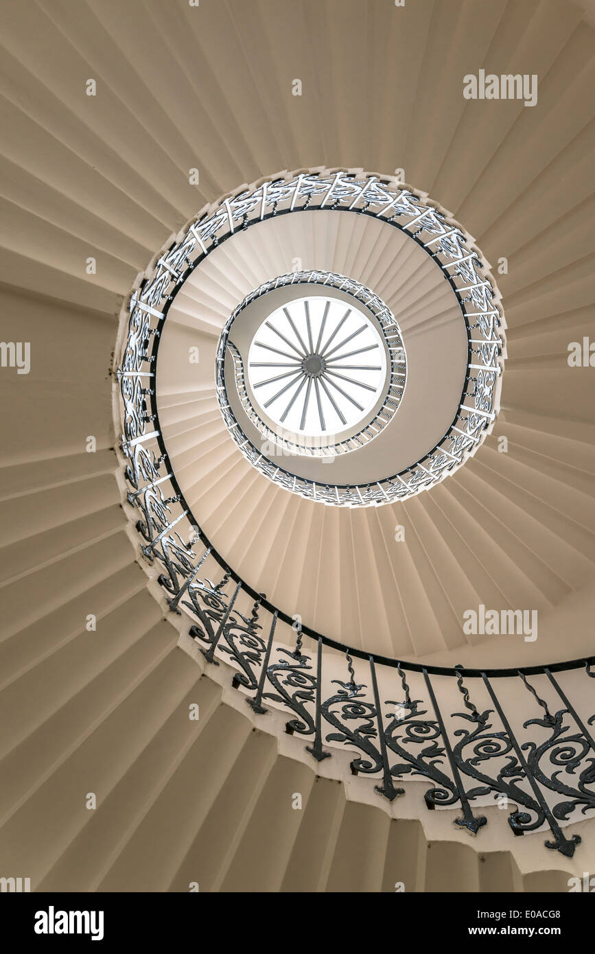 Tulip stairs - upside view of a spiral staircase Stock Photo