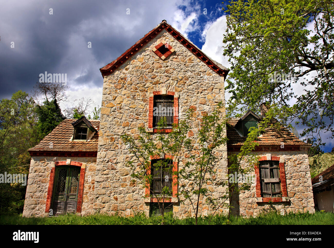 Old buildings, at the former royal estate of Tatoi, Attica, Greece. Stock Photo