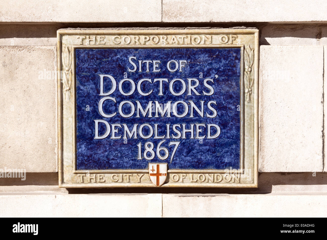 Doctors' Commons, also called the College of Civilians, was a society of lawyers practising civil law in London Stock Photo