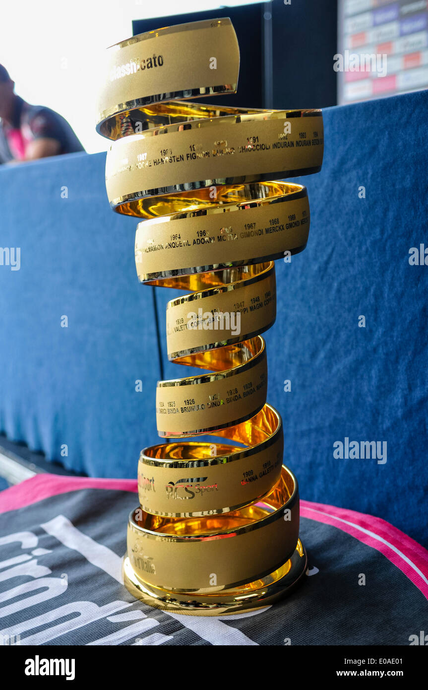 Belfast, Northern Ireland, UK. 7th May, 2014. The winner's trophy is