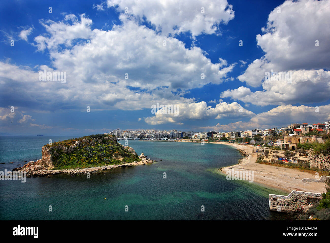 The Votsalakia municipal beach, between Mikrolimano & Pasalimani (below  Kastella), Piraeus, Attica, Greece Stock Photo - Alamy
