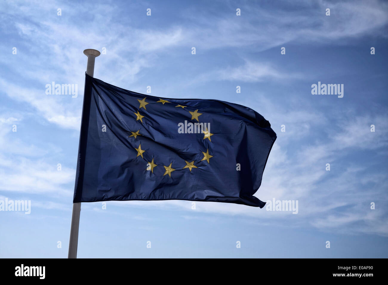 European Flag, Nice, Alpes Maritimes, Provence, French Riviera, Mediterranean, France, Europe,  Stock Photo