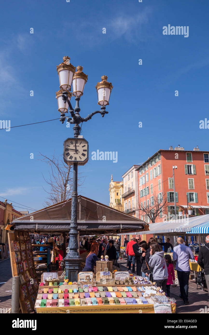 Market Stall, Cours de Selaya, Nice, Alpes Maritimes, Provence, French Riviera, Mediterranean, France, Europe,  Stock Photo