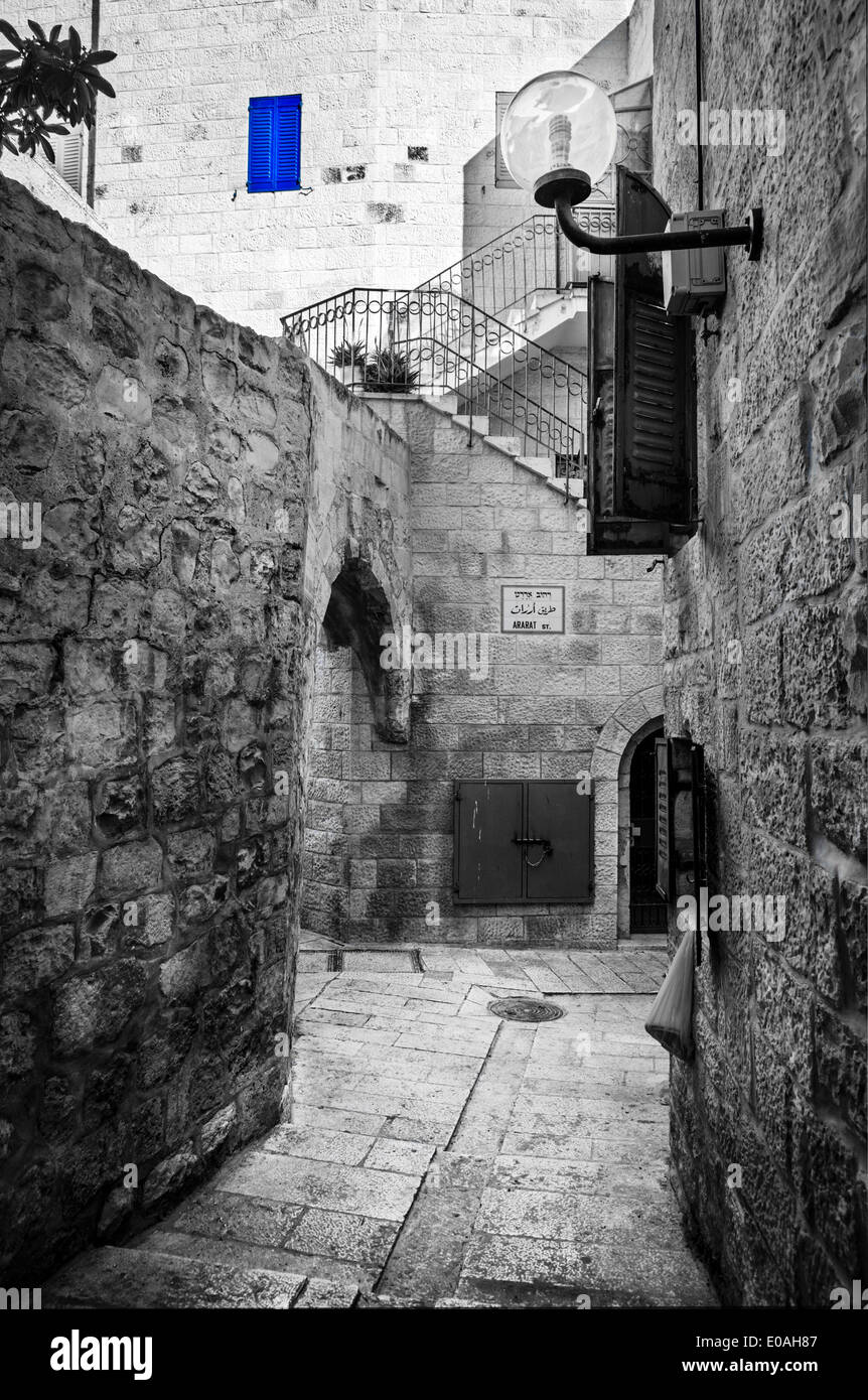 A street in Armenian Quarter, Jerusalem Stock Photo